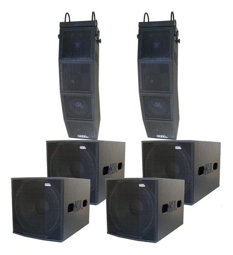 Caixa Ativa Line Array Estereo 6 Caixas Pa Amplificado 7200w