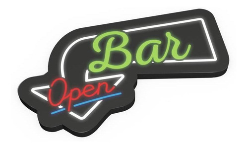 Letreiro Luminoso Bar Open Lll