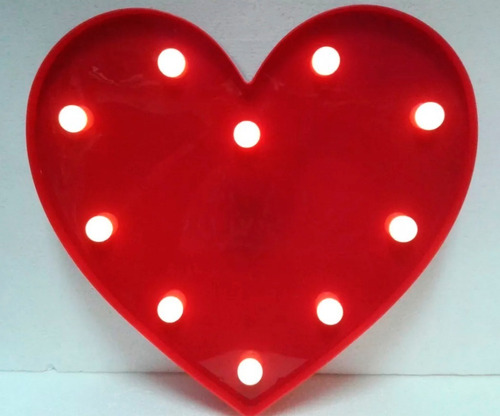 Corazón Cartel Led Lámpara Veladora Spots Grande Decoración