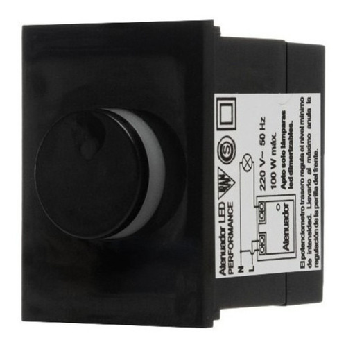 Dimmer Regulador Luminoso Sica Silight Apto Led 100w Negro 