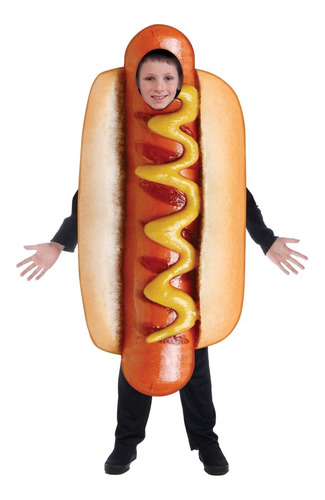 Disfraz De Hot Dog Talla Única Para Niño, Halloween