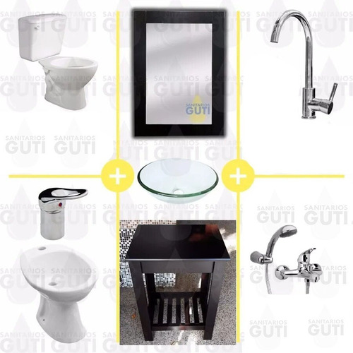 Juego Baño Completo Bacha Apoyo Griferías Sanitarios Ferrum