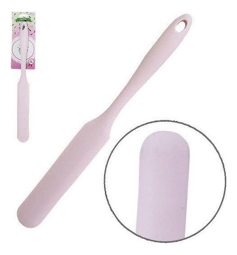 Espátula Confeiteiro De Silicone 31x3 Cm Confeiteiro Rosa Cor Rosa-chiclete
