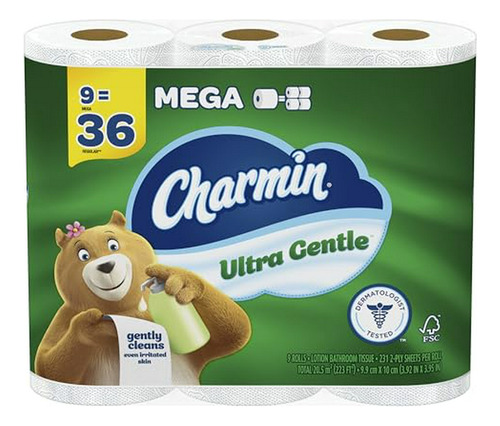 Papel Higiénico Ultra Suave , 9 Rollos Mega, 231 Hojas Por R