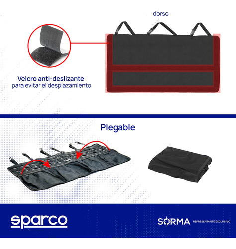 Imagen 3 de 9 de Organizador De Baúl Para Auto Camioneta Sparco 5 Bolsillos