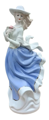 Figura Cerámica Pintada, Mxmyh-001, 1pz, Azul/blanco, 30x12x