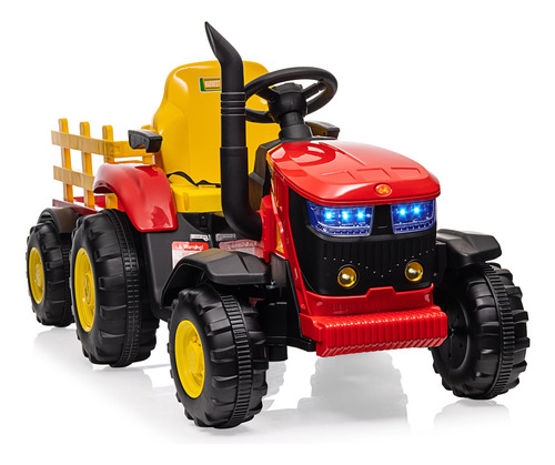 Tractor Electrico Para Ninos Con Remolque, Juguete De Vehicu