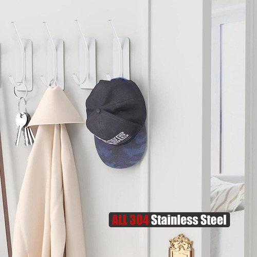 Ath200-wh-p4 - Gancho De Pared Autoadhesivo Para Toallas, Co