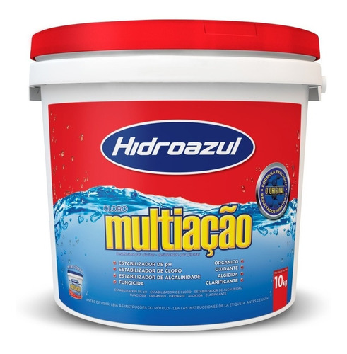 Cloro Granulado De Piscina Hidroazul Multi Ação 10k 8 Em1