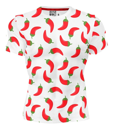 Playera Sublimada Full Print Arg México Chiles Rojo Picante