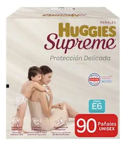 Pañales Huggies Supreme unisex Etapa 6 x 90 unidades