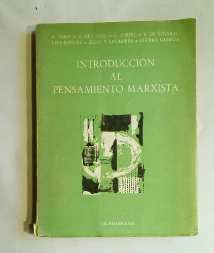 Introduccion Al Pensamiento Marxista.                 Vv.aa.