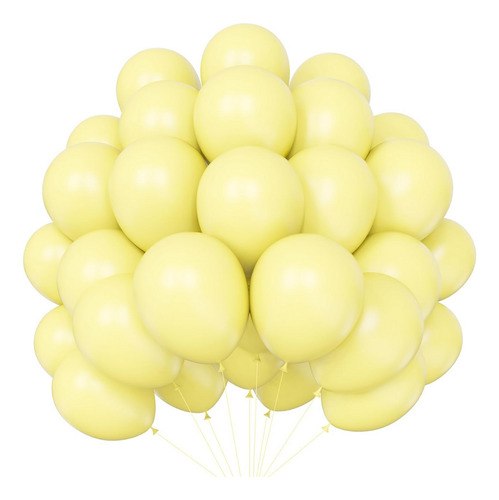 Globos Amarillo Macaron 50 Unidades Tamaño 25 Cm