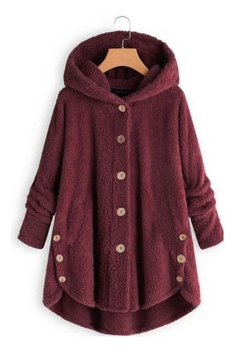 Sudadera Con Capucha De Felpa Con Botones De Talla Grande Pa