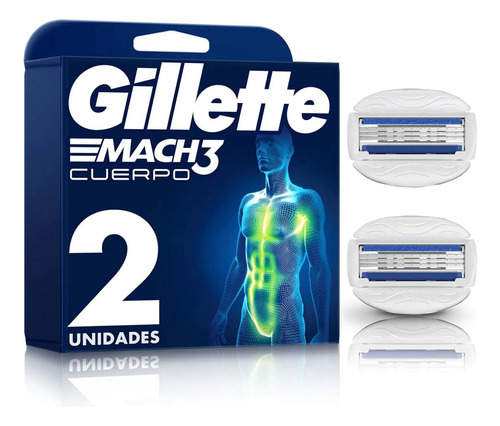 Gillette Mach3 Cuerpo Repuesto Máquina De Afeitar 2 Unidades