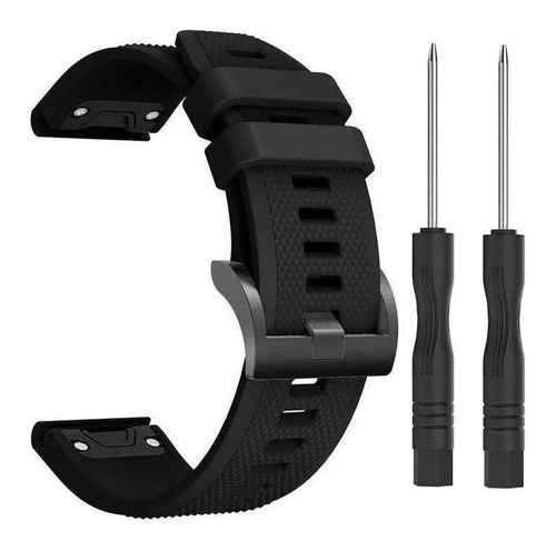 Pulseira Para Garmin Fenix 5 6 935 945 Silicone Top Engate Cor Preto Largura 22mm