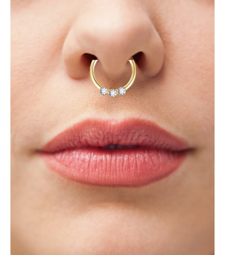 Piercing Acero Inoxidable Aro Clicker Zirconias Nariz Oreja