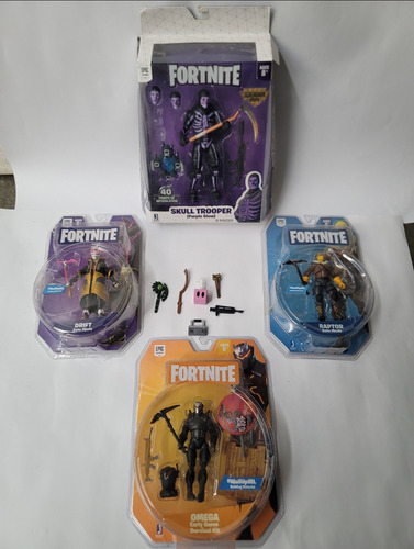4 Figuras Fornite, Drift, Raptor, Omega, Skull Trooper (Usado)