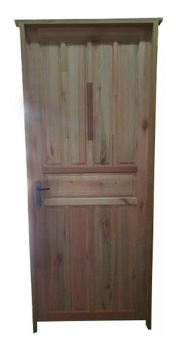 Puerta De Madera Exterior Tablero Vertical Marco Eucaliptus