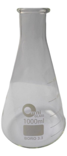 Erlenmeyer  De Vidrio De 1000 Ml, Omnilab X 10 Unidades