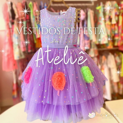 Imagem 2 de 5 de Vestido De Festa Infantil Luxo Mon Sucré 21014 Lito Ateliê