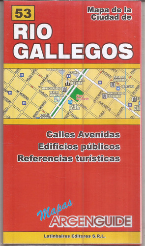 Rio Gallegos Mapa De La Ciudad 81 Por 57 Cm