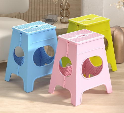 Taburete Plegable Portátil Multifuncional Azul