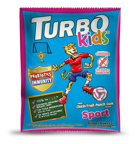 10 Sobres Jugo Refresco En Polvo Turbo Kids Surtido Sabores