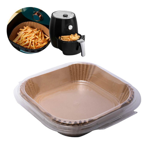 Forma De Air Fryer Papel Descartável 50 Folhas Quadrada Lyor