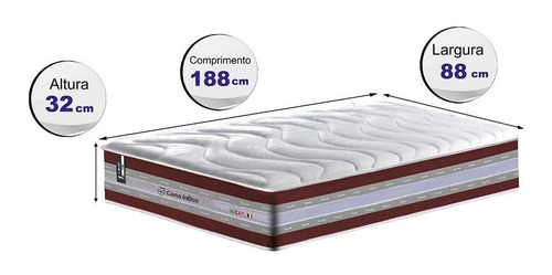 Colchão Solteiro Firme Molas Pocket Cama Inbox Select Vinho