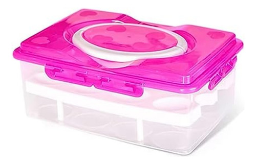 Contenedor De Plastico De 2 Niveles Para Huevos Con Tapa