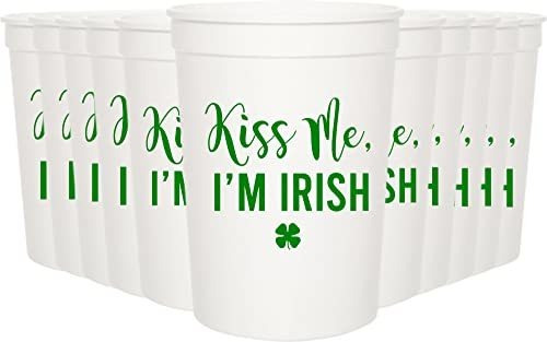 Kiss Me I'm Irish Party Cups  Tazas De Estadio De San Patri
