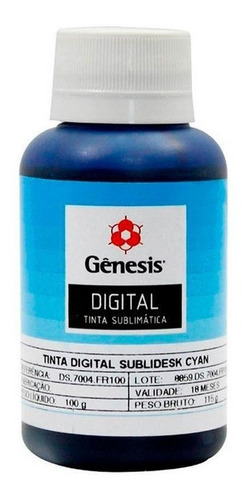 Imagem 1 de 1 de Tinta Sublimatica Gênesis Sublidesk 100ml Cyan