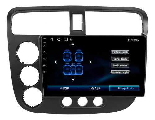 Multimidia Civic 2001 2002 2003 2004 2005 Android 14 4gb 9p