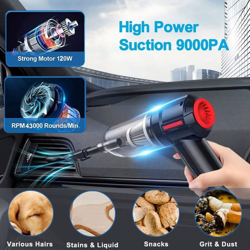 \ Potente Aspirador De Coche Portátil Recargable A.