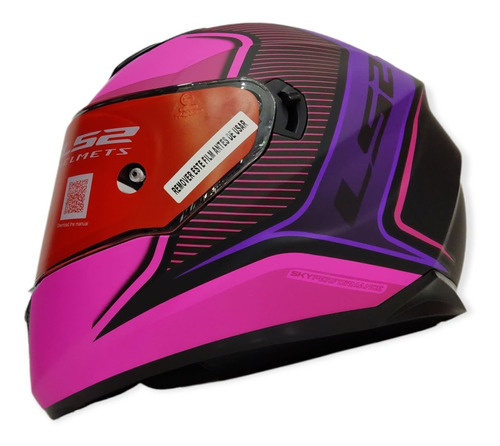 Casco Ls2 Ff 320 Stream Evo Flaux Negro Rosa