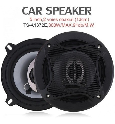 Imagen 3 de 3 de Kit 2 Parlantes Auto 13cm Redondo 300w Coaxial 2 Vías Hifi