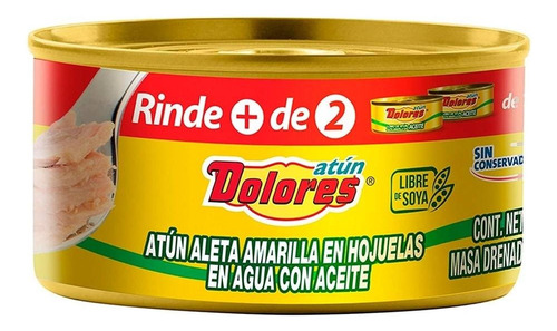 3 Pza AtĂșn Dolores Aleta Amarilla En Agua Con Aceite 295 G