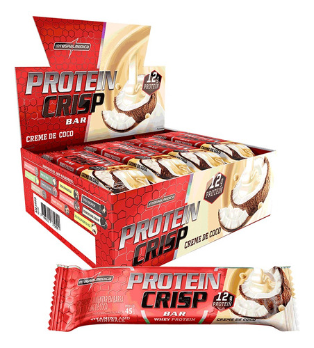 Super Protein Crisp Bar Caixa C/ 12 Integralmedica Sabor Creme De Coco