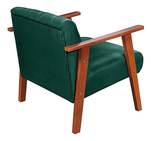 Poltrona Decorativa Madri Em Suede Essencial Estofados Cor Verde Verde