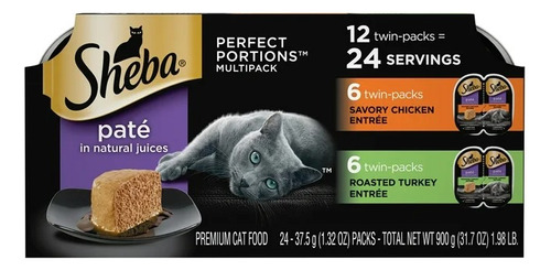 Sheba, Comida Húmeda Para Gatos Pollo Y Pavo 24 Porciones