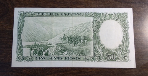 Bottero N 2008, Billete Argentina 50 Pesos Moneda Nacional. (Usado)