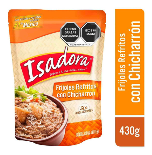 Imagen 1 de 1 de Frijoles Refritos Isadora Con Chicharrón 430g
