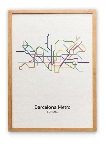 Lámina Mapa Metro Barcelona Imprimible