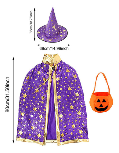 Conjunto De Disfraz De Halloween Para Niños Con Capa De
