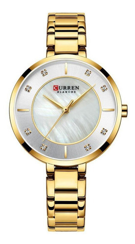 Reloj analógico Curren C9051l para mujer - dorado