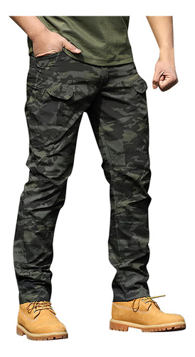 Pantalones De Camuflaje Para Hombre, Multibolsillos, Para Ex