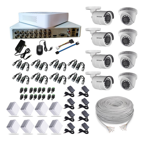 Cctv Hikvision Full Hd 1080p  Kit Dvr 16 Ch + 8 Cámaras Fhd