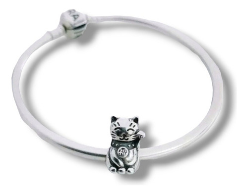 Charm Gatito De La Fortuna En Plata 925