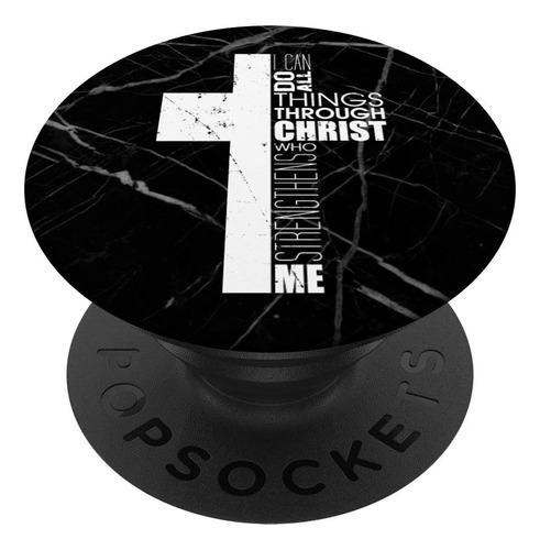 Bible Verse Pop Socket Filipenses 4:13 Cross Gifts Marmol -